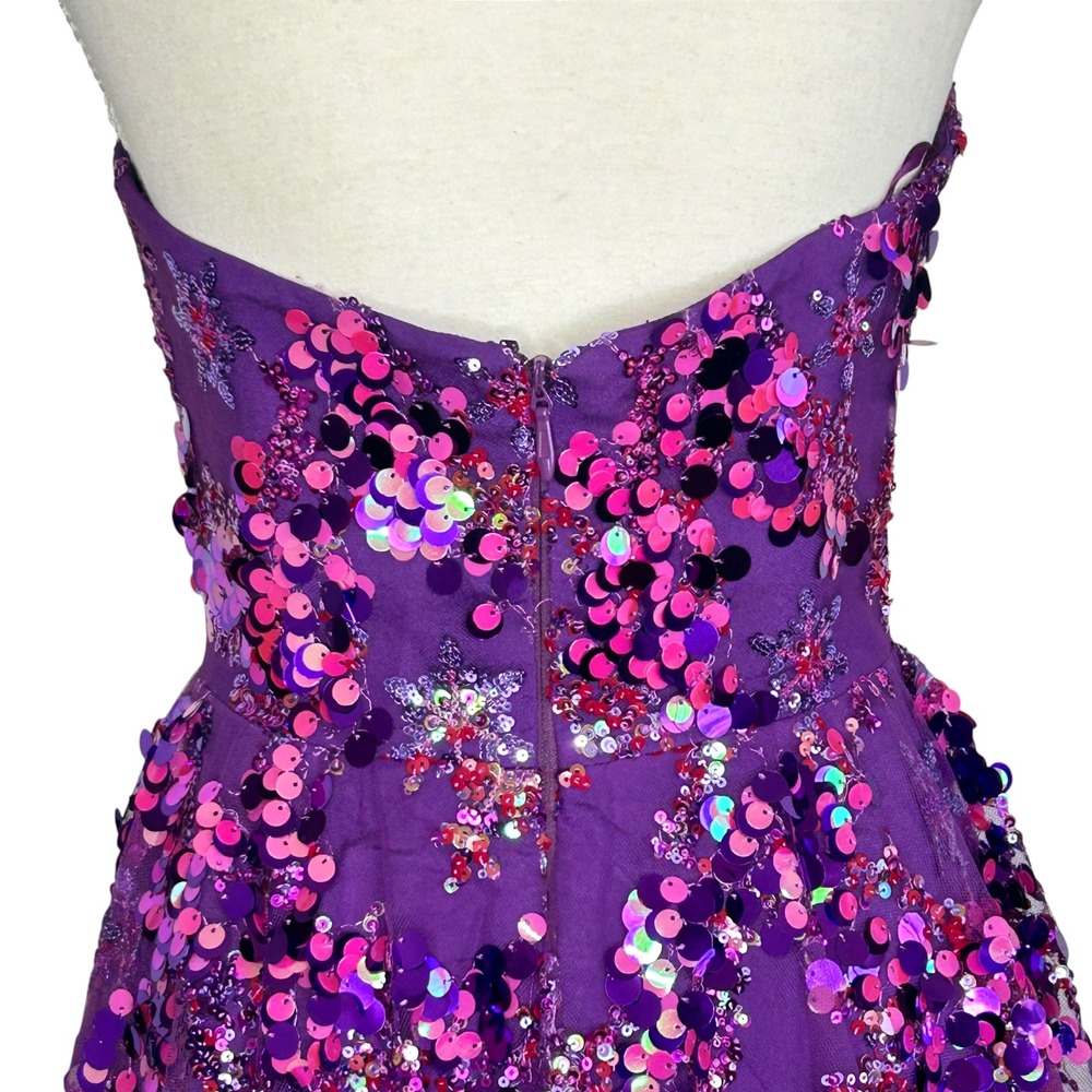 Helsi Anita Fairy Sequin Mini Dress Small HOCO Strapless Sheer Ethereal NEW - Picture 5 of 10